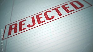 Rejected Sign On School Paper Background/ Animation of a rejected background animation with school paper and depth of field blur