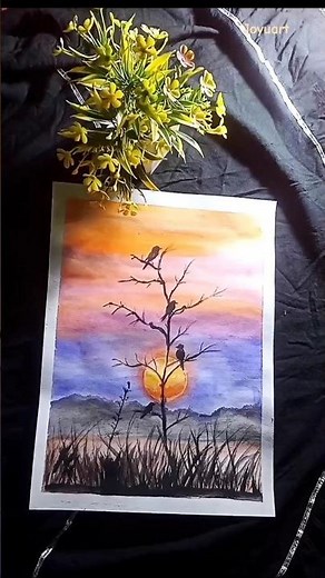 How to Paint a Stunning Sunset with Watercolors – Easy Step-by-Step Tutorial for Beginners#painting