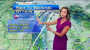 Here's ABC 7 Chicago's Cheryl Scott ABC7 with your #CYCRTM forecast! Cheryl, think you need to see this weather first hand...we have a spot for you on the water for the race start tomorrow! #AmericasOffshoreChallenge | Chicago Yacht Club Race To Mackinac