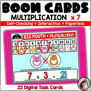 Multiplication Fact Fluency / Multiplication 7s Facts – Boom Cards