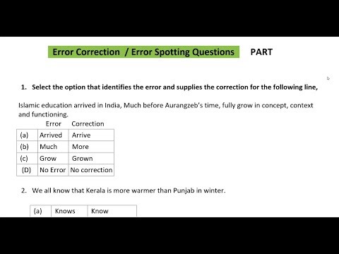 Error correction in English grammar class 10