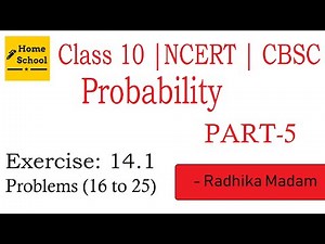 Class 10 Probability | Part 5| Exercise 14.1 Problems (16 to 25)