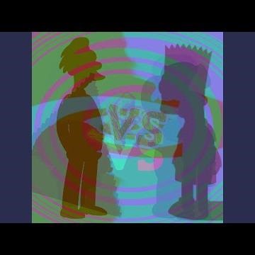 Cyan lenny vs Turquoise and magenta bart (slowed)