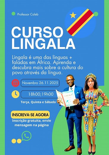 18K views · 319 reactions | CURSO ONLINE DE LINGALA . AULAS VIA WHATSAPP. INSCRIÇÃO GRATUITA. ENVIE MENSAGEM | Professor Caleb | Facebook