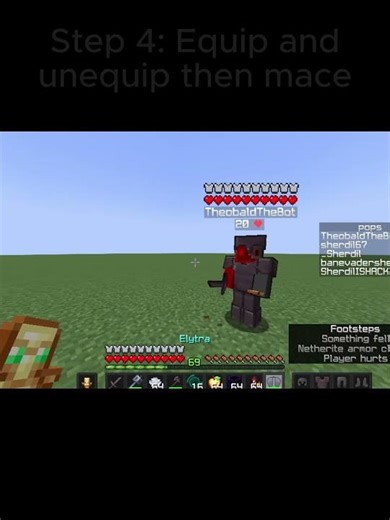 Elytra mace tutorial #minecraft #macepvp #gaming