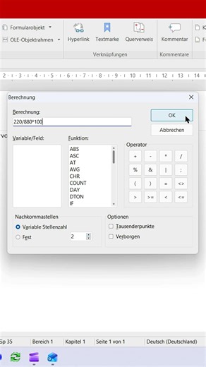 TextMaker Berechnungen im Text