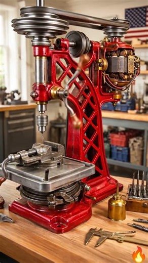 🔴 Vintage Drill Machine in Action 🔧🇺🇸 #shorts