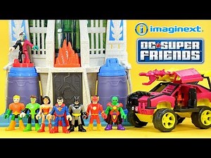 Imaginext DC Super Friends Hall of Justice w/ Batman & Superman Streets of Gotham Two-Face & SUV