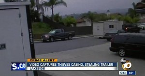 Thief caught on surveillance stealing trailer