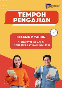 Permohonan Kemasukan ke KOLEJ KOMUNITI KULIM bagi kemasukan pada 29 Januari 2024 / ISNIN (SESI II 2023/2024) masih dibuka INFO PENGAJIAN SIJIL DI KOLEJ KOMUNITI KULIM (LEPASAN SPM) 🎓 SYARAT UTAMA KEMASUKAN 1. Warganegara Malaysia 2. Lulus SPM - Bahasa Melayu & Sejarah 3.1 Kepujian mana-mana matapelajaran (untuk Program Sijil Pengoperasian Perniagaan sahaja) 🎓 PROGRAM YANG DITAWARKAN 1. Sijil Pengoperasian Perniagaan 🎓* TEMPOH PENGAJIAN* ⏩ 2 Tahun (3 Semester di Kolej dan 1 Semester Latihan In