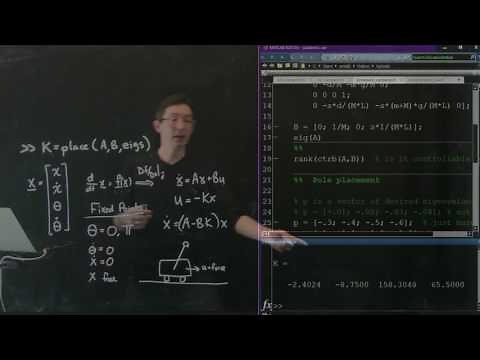 Pole Placement for the Inverted Pendulum on a Cart [Control Bootcamp]