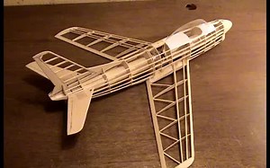 【像真轻木航模】橡皮筋自由飞F86D航模，YouTube转载Vintage Balsa频道