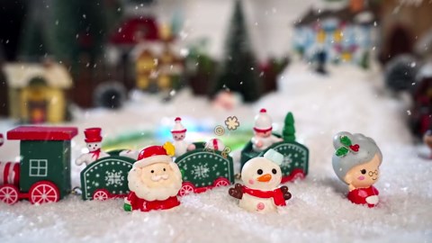 Cinnvoice 7 Inch Lighted Christmas Village Ice Skating Rink Christmas Village Accessories Decoration Pond Miniatures Decoration