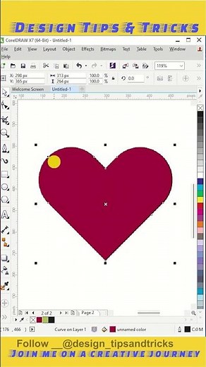 3 EASY WAY TO MAKE SIMPLE HEART IN CORELDRAW : Perfect for Beginners #Coreldraw #shorts