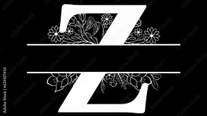 Letter Z Monogram animated, with ALPHA Channel (Transparent Background) In 4K Resolution Resolution