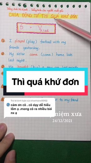 Cách Chia Động Từ Thì Quá Khứ Đơn