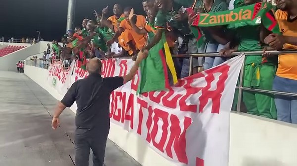 The Chipolopolo took time to thank the cheering fans in the aftermath of the 1-1 draw against Comoros in Moroni. Zambia topped Group H on 13 points after Saturday’s result. Some fans were part of the traveling party on the chartered flight. | Football Association of Zambia (FAZ)