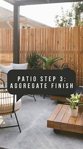 Liz Chikayaasix̂ Morrow on Instagram: "Here’s how we created the exposed aggregate finish on our DIY concrete patio. Shortly after you finish the pour, once the concrete is firm enough that they won’t sink out of sight, sprinkle clean pea gravel pebbles evenly over the top of the concrete. This could be soon after troweling the concrete smooth, you don’t want the concrete so firm as to make it difficult to push the pebbles into the concrete. Working in sections, use your trowel to push them into