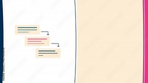 Stages of work, project management, project cycle, completed tasks. 4K animated presentation background.