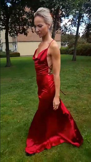red dress outdoor walk #classy #outdoor