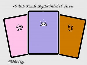 Panda Digital Notebook Covers, Minimalist iPad Accessories (PDF Bundle) - Etsy Australia