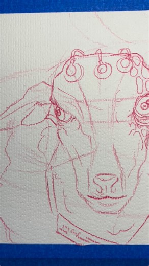 T. Ocellus & Sheep host. Dia 2. Práctica en acuarela. #watercolor #fanart #alienfanart #alienearth #tocellus | Pezdoradoestudio