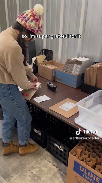 Any advice on making it more cozy?? I think a rug might make it feel less ~industrial~ #storageunit #smallartist #business