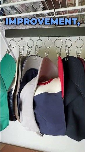 Baseball Cap Storage Hack - Hat Organizer with Hooks - Storing and Organizing Baseball Hats and Caps