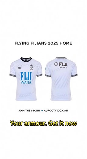 Fiji Rugby 2025 Home Jersey#NRL #Rugby White Lightning. ⚡🤍 #FlyingFijians #Rugby #FijiWater