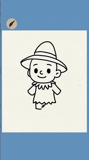 Easy Scarecrow Drawing Tutorial for Kids & Beginners #lidoartworks