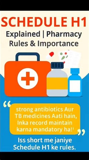 Schedule H1 Drugs Explained | Pharmacy Law India 📚#pharmacyshorts #facts #2minpharma #dpharm