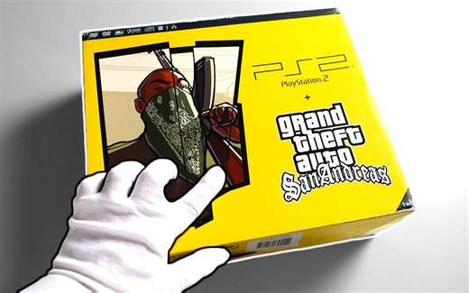 【主机开箱】索尼PS2 《侠盗猎车手圣安地列斯》限定版游戏控制器开箱