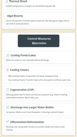 Thermal Pollution: Sources, impacts on aquatic ecosystems, control.