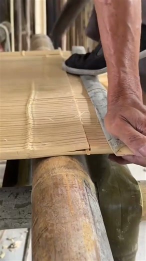 make a table from bamboo that is woven carefully and then assembled into a bamboo table
