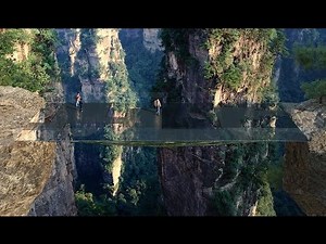 Terrifying Sky-High Glass Bridge In The Mountains Lookouts Connect Sandstone Pillars In China