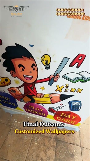 CUSTOMISED WALLPAPERS FOR KIDS SCHOOL ✨- #salem #wallpaper #Curtains #Blinds #WoodenFlooring #vinyl