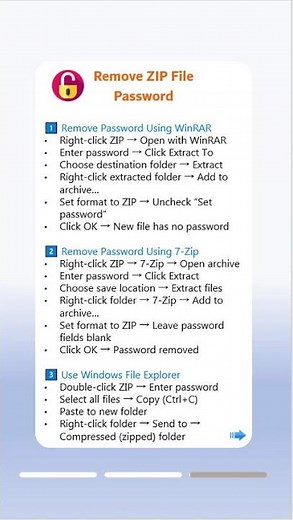 How to Remove a Password from a ZIP File (WinRAR, 7-Zip & Windows)#zip