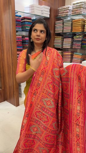 23K views · 191 reactions | Pashmina Silk Saree Elevate your look with this ultra-soft Pashmina Saree featuring traditional Kani print motifs. Beautifully detailed with classic patterns, it offers a regal drape perfect for festive and special occasions. A timeless blend of comfort, elegance, and heritage. For orders, WhatsApp us: 9840306334 | Temple NeedleNthread | Facebook