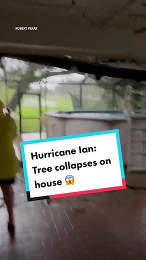 Hurricane Ian has caused widespread damage. This video shows a tree collapsing on a house in Valicro, Florida. #hurricaneian #hurricane #florida #fyp #foryoupage #abc7news