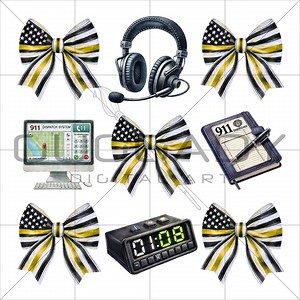 911 Dispatcher Clipart: Thin Gold Line PNG (digital Download) - Etsy