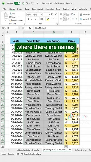 In this tutorial you'll learn how to compare 2 columns and find mismatch data in Excel! #excel #spreadsheet #corporate