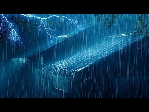 Sleep Instantly with Heavy Rain & Very Strong Thunder on Tin Roof - Rain Sounds for Sleeping - ASMR