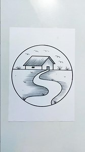 How to draw house 🏠 Learn to draw natural scenery #drawing #art #scenery #short