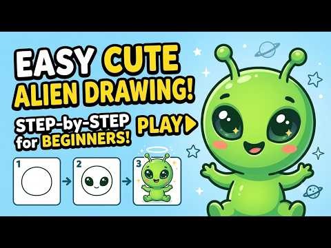 The Easiest Way To Draw A Cute Alien (Step-by-Step)