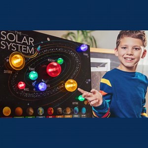 3D Solar System Light-Up Poster - Interactive Science Project Kit for Kids Ages 5+ - Build and Illuminate Your Own Solar System!