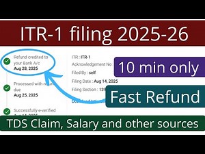 ITR 1 online filing 2025-26 for salaried with form 16 | ITR filing for fast TDS refund