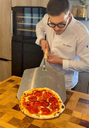 Classic Chorizo Pizza with Fior di Latte and Fresh Basil