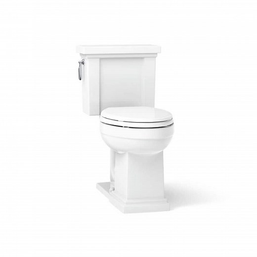 KOHLER Tresham 12 in. Rough In 2-Piece 1.28 GPF Single Flush Elongated Toilet in White Seat Not Included K-3950-0 - The Home Depot