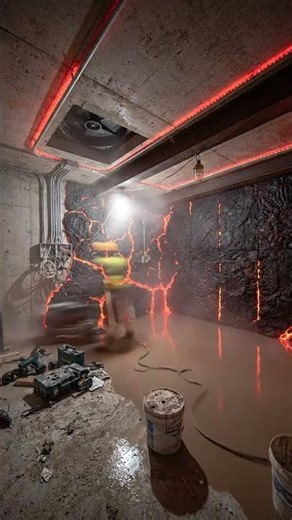 Dramatic bunker with lava-style lighting, dark rock textures, and intense cinematic atmosphere.