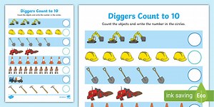 Counting to 10 with Diggers Activity